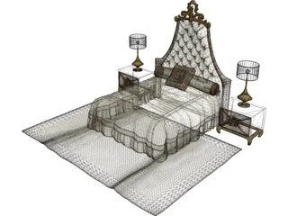 King Bed 3D Model