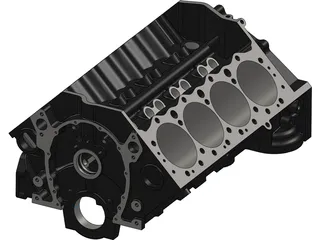 Small Block Chevrolet Engine Block 3D Model
