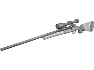 Remington Model 70 Hunting Rifle 3D Model