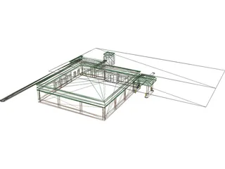 TD Bank Building with Drive Thru 3D Model