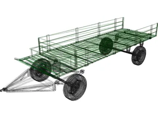 Farm Wagon 3D Model