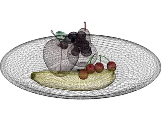 Fruits On Plate 3D Model