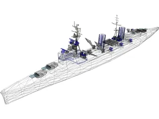 Belfast Light Cruiser 3D Model