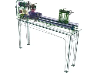 Metal Lathe 3D Model