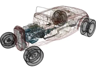 Ford Hotrod Roadster (1932) 3D Model