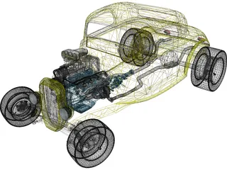 Ford Hotrod Coupe (1932) 3D Model