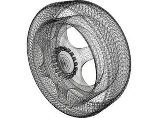 VW Rim and Tyre 3D Model