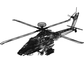 Boeing AH-64D Apache Longbow [+Pilots] 3D Model