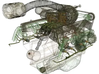 Engine Ford Supercharged V8 3D Model