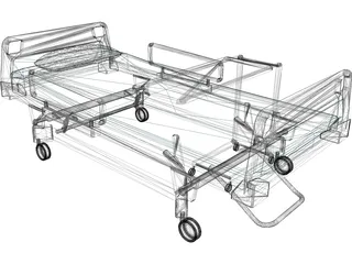 Hospital Bed 3D Model