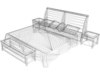 Double Bed 3D Model