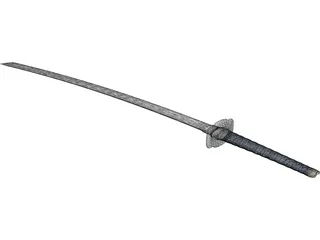 Long Katana Sword 3D Model