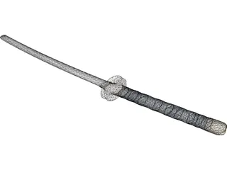 Short Katana Sword 3D Model