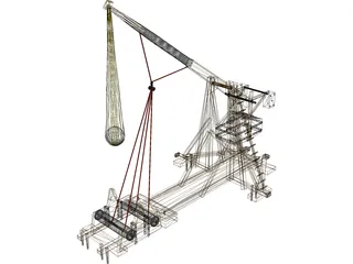 Medieval Catapult Trebuchet 3D Model