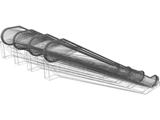 Double Escalator 3D Model