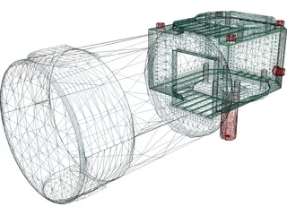 Worm Gear Motor Medium 3D Model