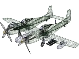 F-82 Twin Mustang 3D Model