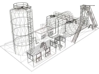 Petroleum Refinery 3D Model