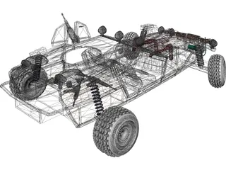 Postapocalyptic Buggy 3D Model