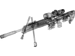 DSR50 Sniper Rifle 3D Model