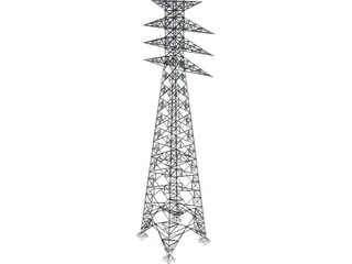 Power Transmission Tower 3D Model