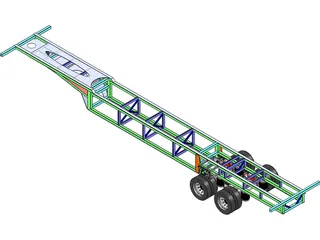 Prototype Trailer Chassis with Suspension 13.6m 3D Model