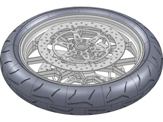 Motorcycle Front Wheel 3D Model