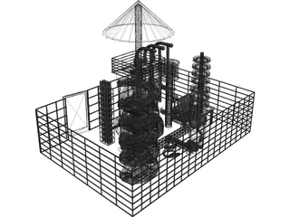 Oil Factory 3D Model