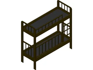 Two-Level Children Bed 3D Model