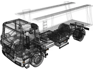 Iveco Trakker Car Carrier 3D Model
