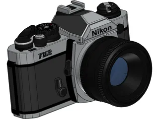 Nikon FM2 Photo Camera 3D Model