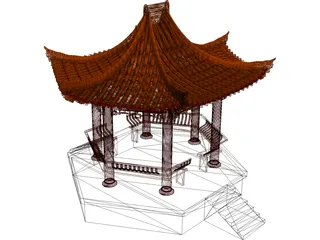 China Garden House 3D Model
