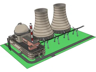 Black Rock River Nuclear Power Plant 3D Model