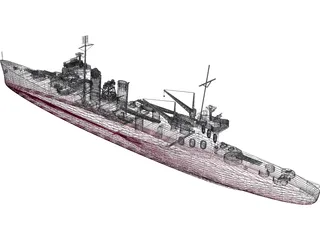 USS Vincennes Military Cruiser 3D Model