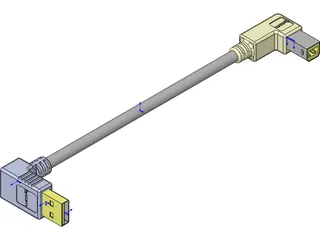 USB Right Angle Type B 3D Model