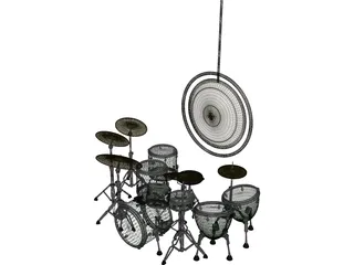 John Bonham Drum Set 3D Model