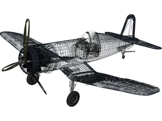 F4 Corsair Airplane 3D Model