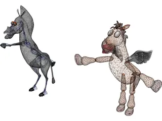 Animated Cartoon Horse 3D Model