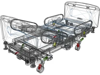 Hospital Bed 3D Model