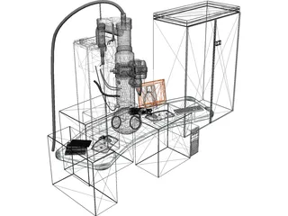 Trasmission Electronic Microscope 3D Model