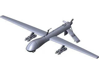 General Atomics MQ-1 Predator UAV Drone 3D Model