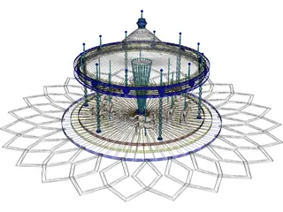 Amusement Park Carousel 3D Model