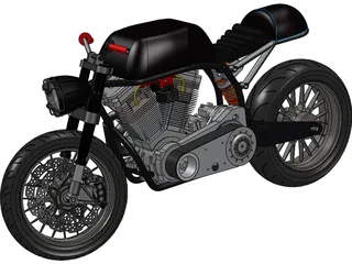 Custom Motorcycle 3D Model