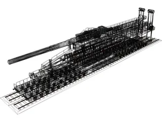 Dora Rail Gun 810mm 3D Model