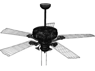 Ceiling Fan with Lamp 3D Model