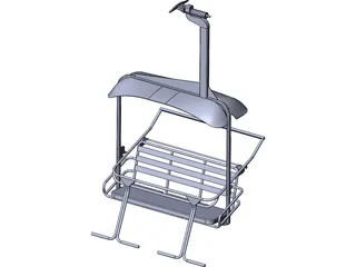 Triple Ski Lift Chair 3D Model