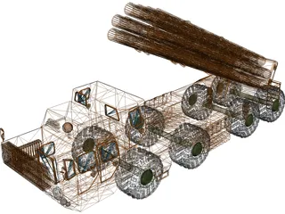 BM-30 Smerch (Tornado) 3D Model