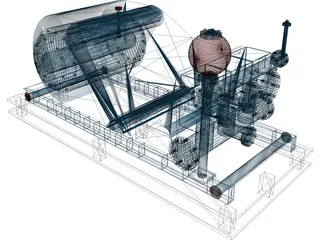 Oil Rig Mud Pump 3D Model