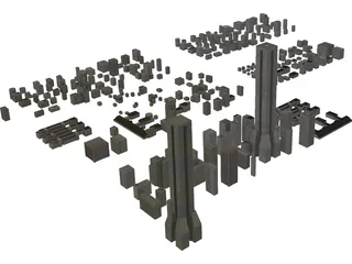 City Buildings Set 3D Model