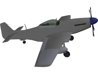 North American Mustang MP51D 3D Model